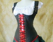 Clearance Sale Army military steampunk steel boned waistcoat corset, moll lace front corset-to fit 32-33 inch natural waist