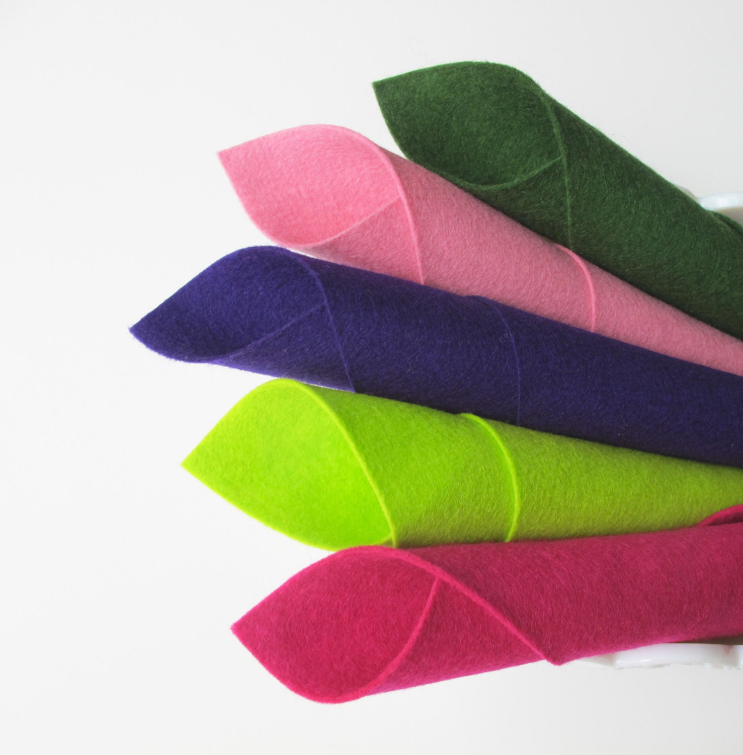 Wool Felt - Fruit Salad Color Story - Wool Felt Sheets Set -  Purple Felt, Pink Felt, Lemon-Lime Felt, Green 100% WoolFelt