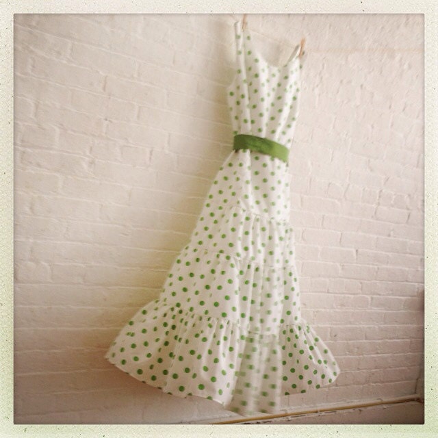 green polka... spring dress