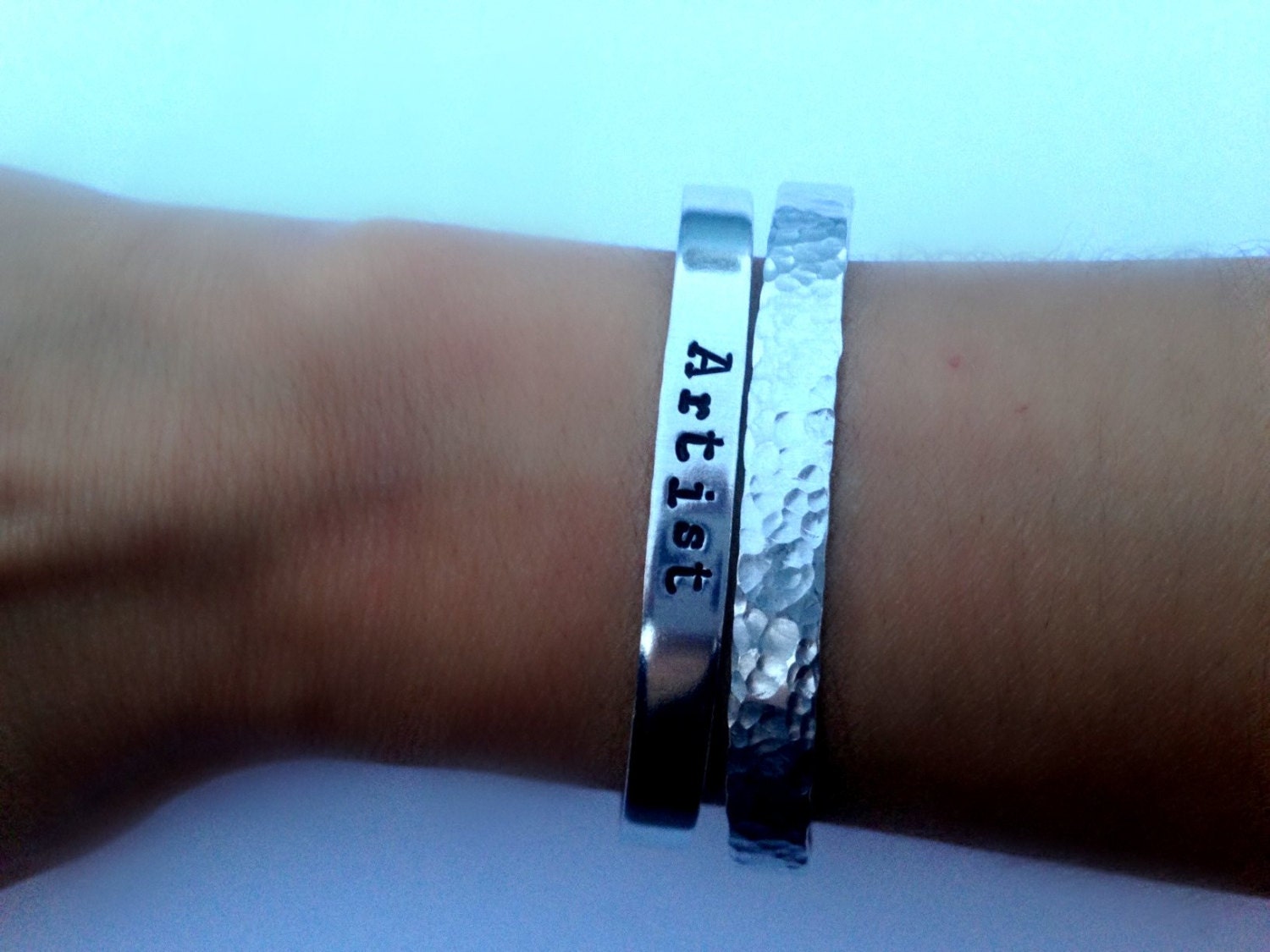 Plain Hammered Cuff Bracelet