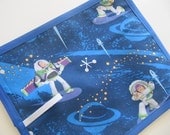 Travel chalkboard mat made with Disney's Buzz Lightyear fabric