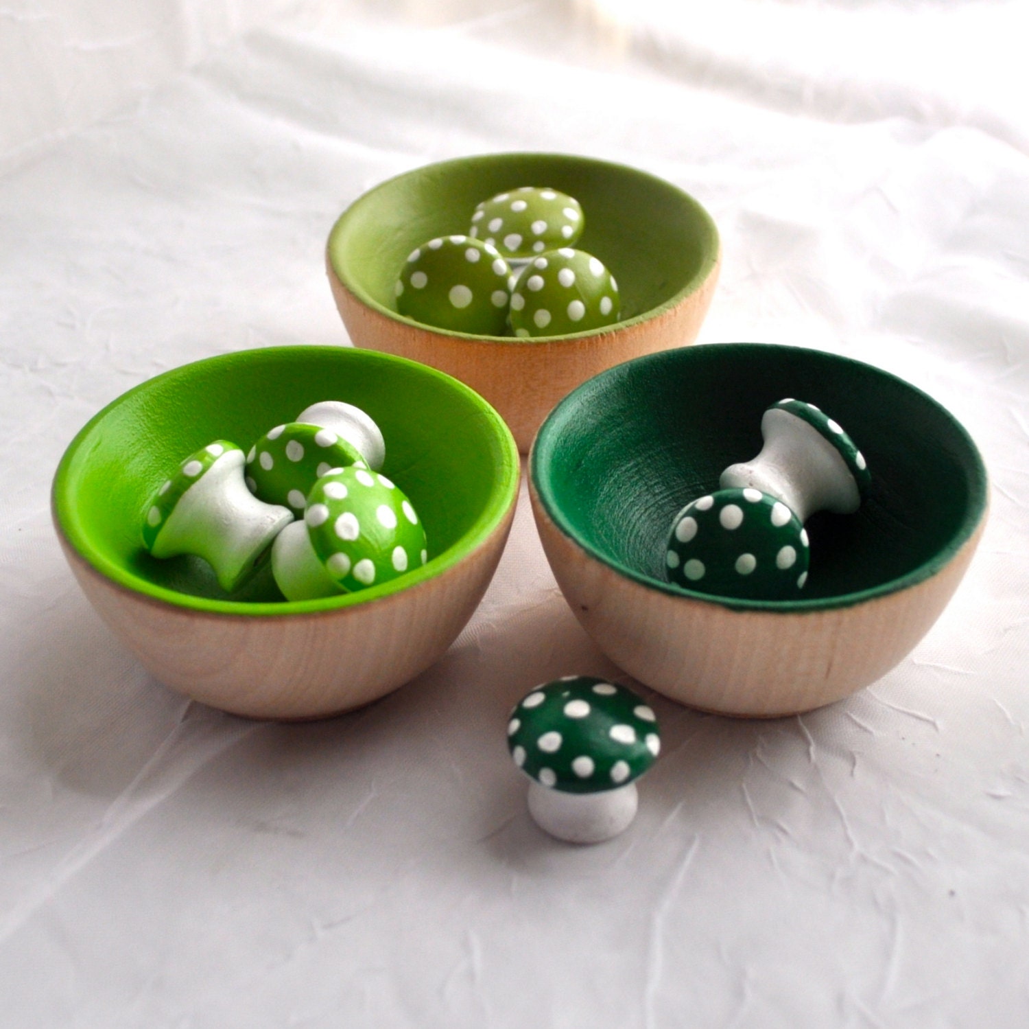 Montessori Toy - The ORIGINAL Color Value Sorting Set, Green - Educational Wooden Toy / Waldorf