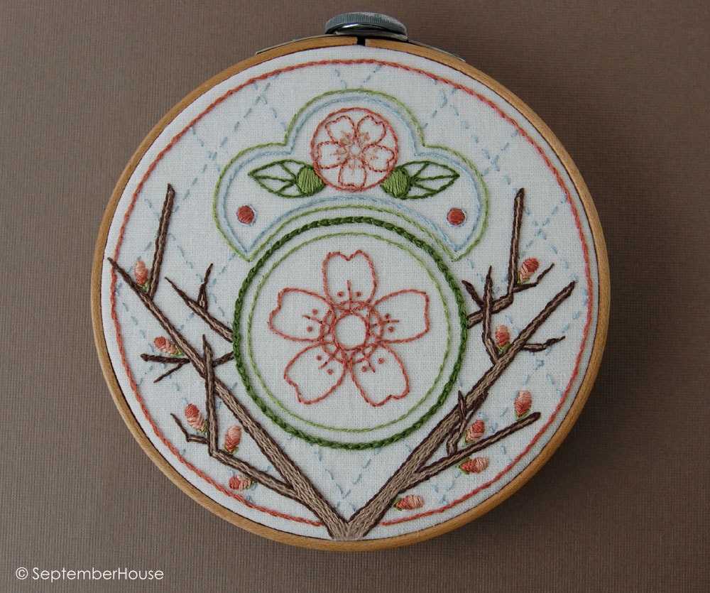 Hand Embroidery Patterns, WIND and WATER Japanese Inspired Embroidery Patterns, DIY Embroidery Patterns, Digital Download