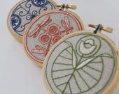 Hand Embroidery Patterns, WIND and WATER Japanese Inspired Embroidery Patterns, DIY Embroidery Patterns