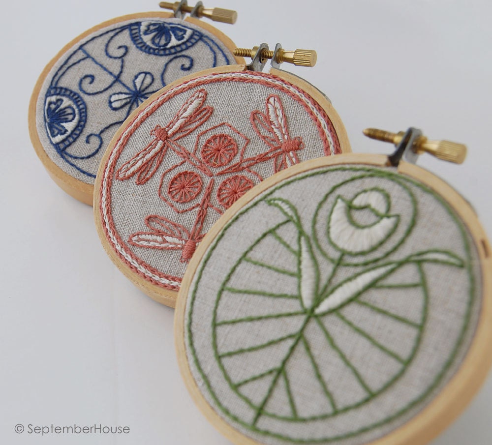 Hand Embroidery Patterns, WIND and WATER Japanese Inspired Embroidery Patterns, DIY Embroidery Patterns
