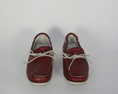 vintage red deck shoes / boat shoes / loafers
