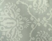 Gray Silver Cotton Damask Fabric Quilt Fabric