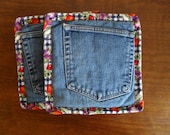 ReCycled Vegetable Denim Pair RePurposed Pocket PotHolders Hot Pads Pot Holders Handmade