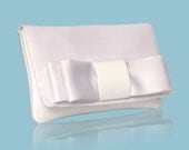 Ivory satin bridal Darling bow small purse