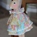 handmade fabric contemporary Folk Art  Bunny Rabbit ornament