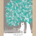 Tree Guest Book - Personalized Skyline & Silhouette Wedding Tree Print, 175 Signature Guestbook Print, Size- 16x20