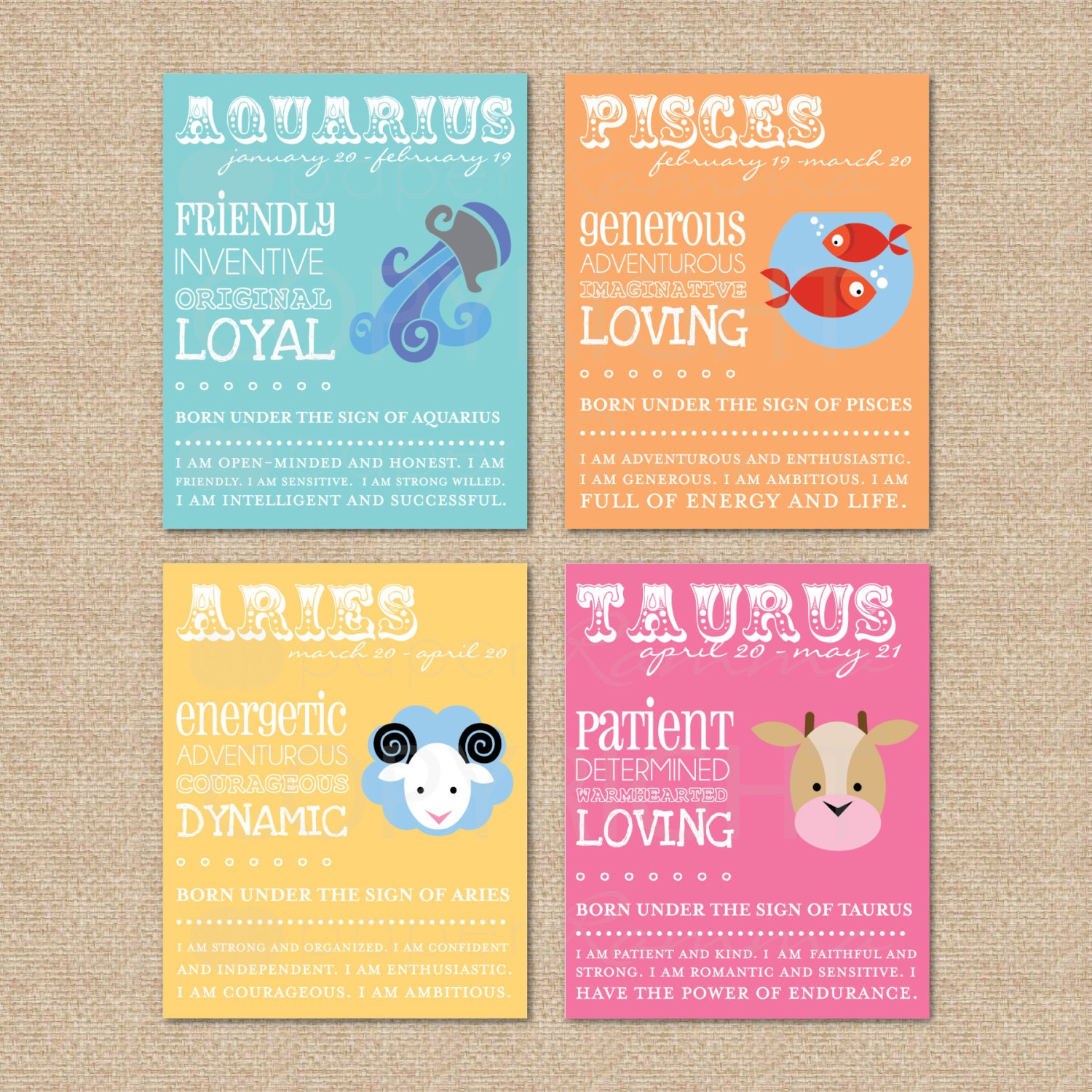 LIBRA Zodiac Nursery / Kids Room Giclée Art Print - 8 x 10
