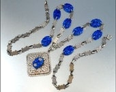 Fishel Nessler Art Deco Necklace FN Co Silver Glass Art Deco Jewelry Vintage 1920s Jewelry