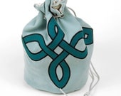 The Seafarer's Pouch - Seafoam Green Faux Suede Drawstring Pouch