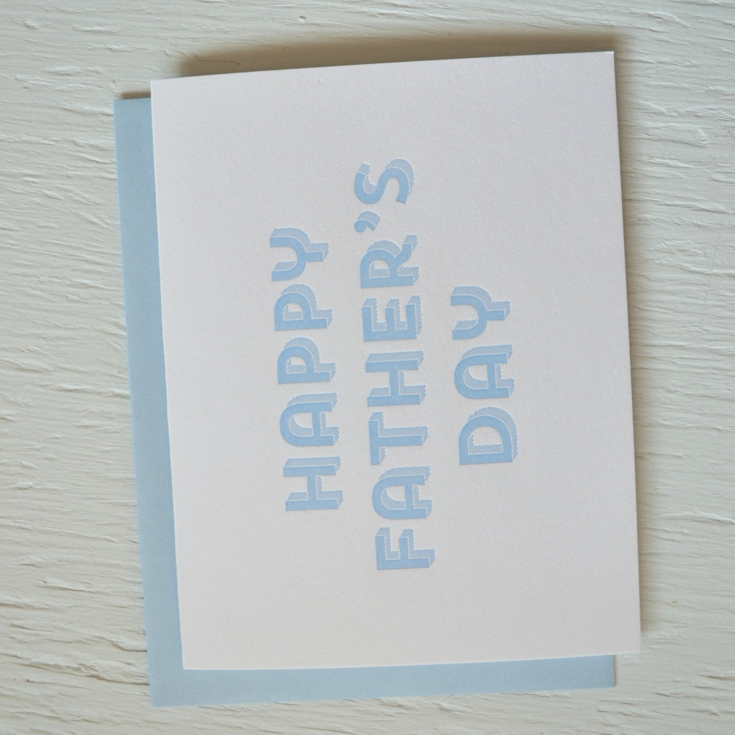Father's day letterpress folded card - light blue
