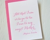 Letterpress card for mom - fuchsia - thank you, congratulations, wedding, milestone, mother's day