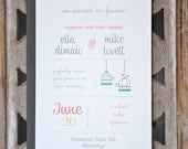 Wedding Invitations . Wedding Invites . Love Birds Wedding Invitations . Birds Wedding Invitations - Stay With Me Forever