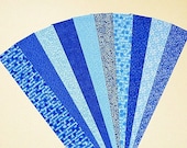 BLUE   Jelly Roll Quilt Strip Pack Cotton Quilting Fabric Die Cut