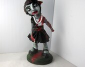 Walking Dead Zombie Figurine Made-to-Order from photo, Paper mache Paper Clay reused plastic