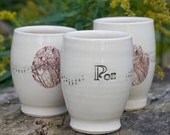 White Edgar Allan Poe Inspired Spirit Cups by Bunny Safari