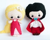 Dottie Doo Littles Classic fairy tale play set, 4 inch dolls, felt, art, dollhouse, miniature,  toy, Princess and the Pea, interactive play