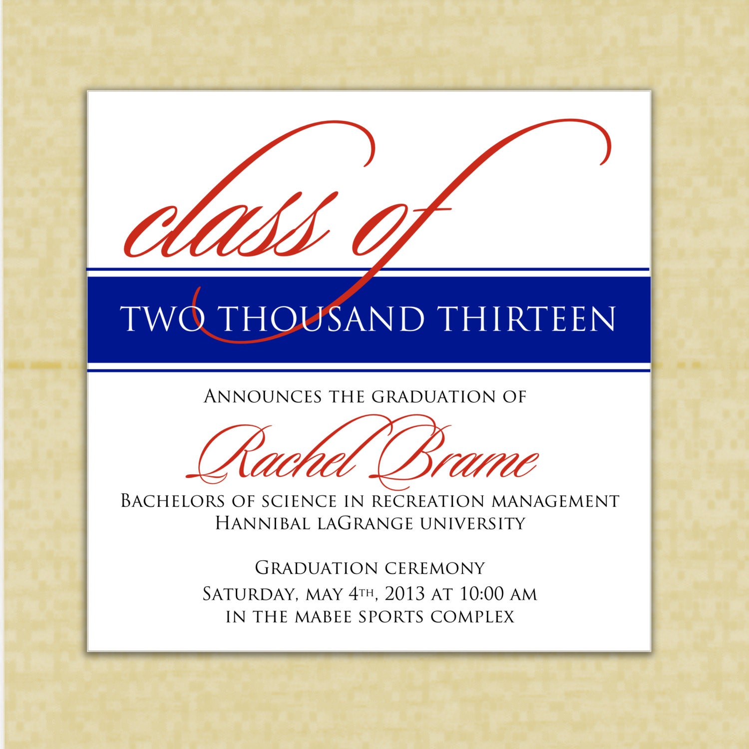 Class of 2013 Graduation Announcement (set of 10) Il_570xn