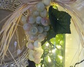 X-Large Upcycled Wine Bottle Lamp with Grapes