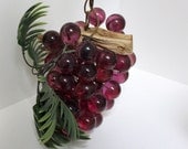 Vintage Lucite Grape Swag Lamp Hanging Light Purple Burgundy
