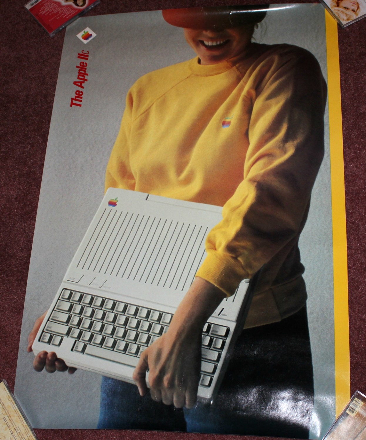 Vintage 1980's Apple IIc Computer Poster Portable PC Personal