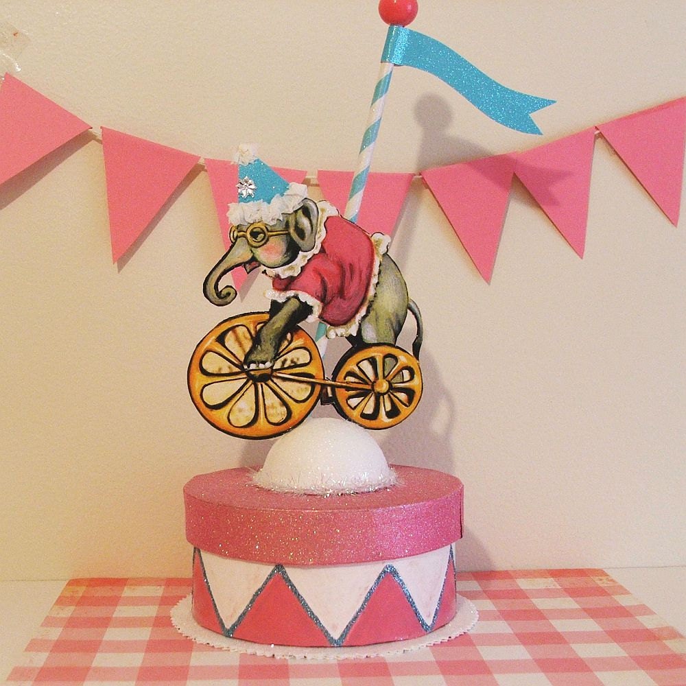 Elephant Riding Bike Table Decoration/Gift Box