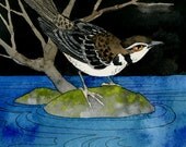 Island - 4.5 x 6 Original Painting - ink and watercolor - one of a kind