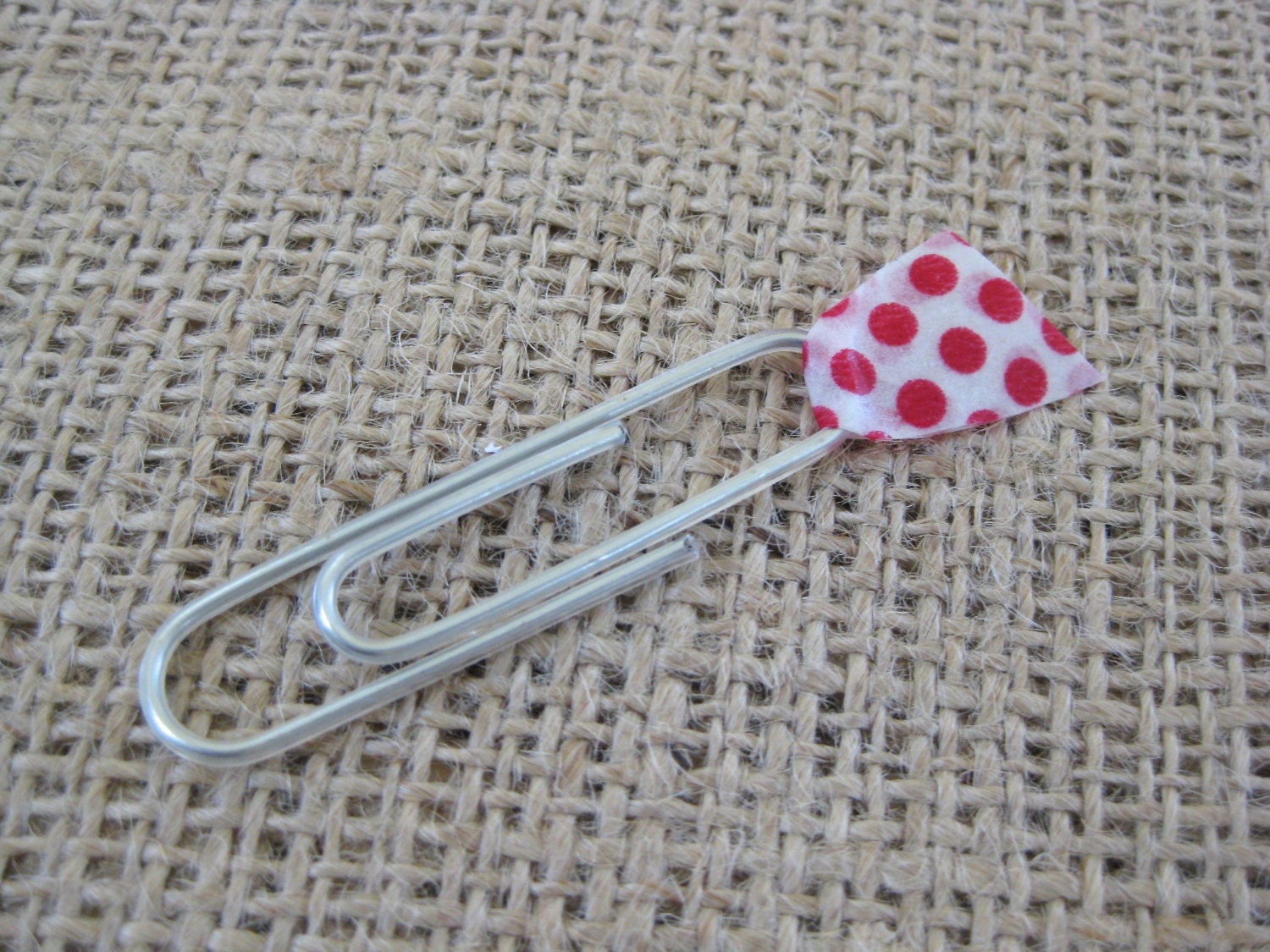 Decorative Washi Tape Paper Clips, Set of 10, Red Dot