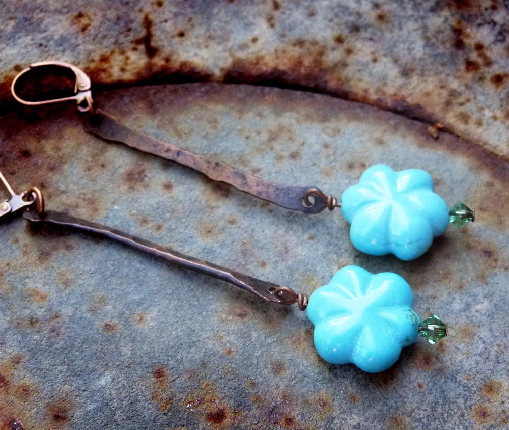 Branch and Bud turquoise cowgirl western earrings