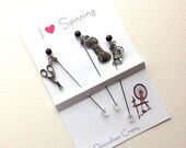 Decorative Stick Pins - I Heart Spinning - Sewing Accessory