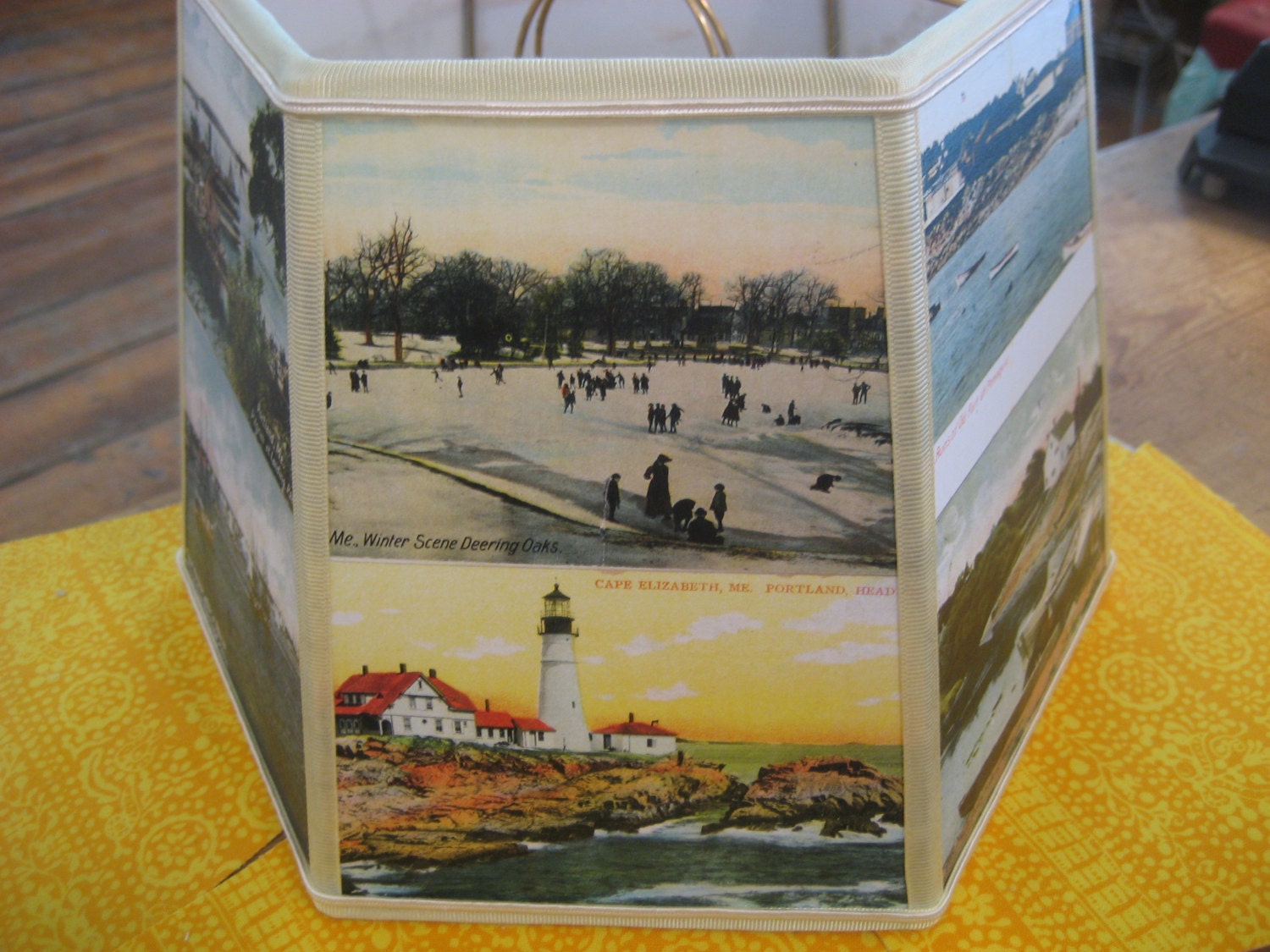 Vintage Maine Postcard Lamp Shade