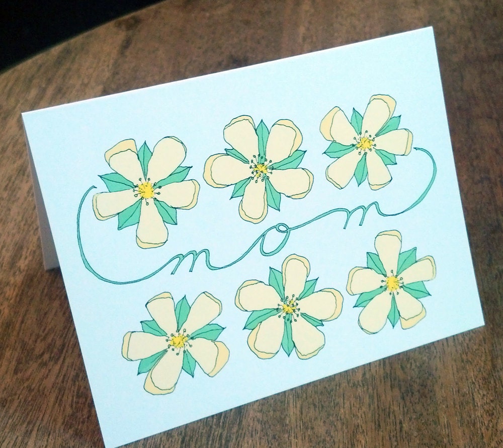 flowers for mom - Mother's Day Card - ready to ship