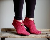 Women Slippers, Wool Felt Shoes, Eco Friendly, women size 6.5, 8, When Spring Comes