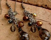 GALA EVENT - Handmade Lampwork Beads, faceted Czech Glass, Gunmetal