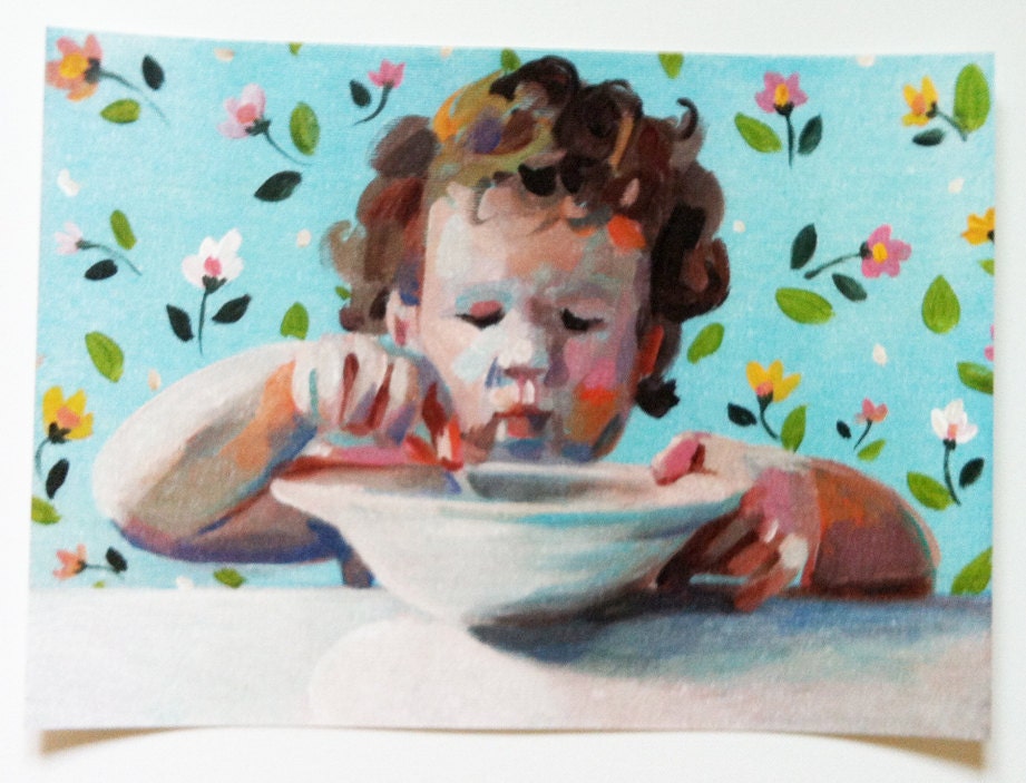 Porridge is great / Folk art/  Big paper print
