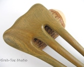 Hair Fork Lignum Vitae Wood Hair Fork Grahtoe Handmade Threnody 3 Prong
