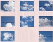 Set of 8 Blue Sky Cloud Prints