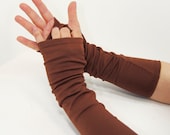 Arm Warmers in Rich Cocoa Brown - Sleeves - Fingerless Gloves