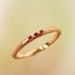 Rose Gold Ruby Wedding Band, Stacking Ring, Thin Band, Three Stone Ring, Made to order