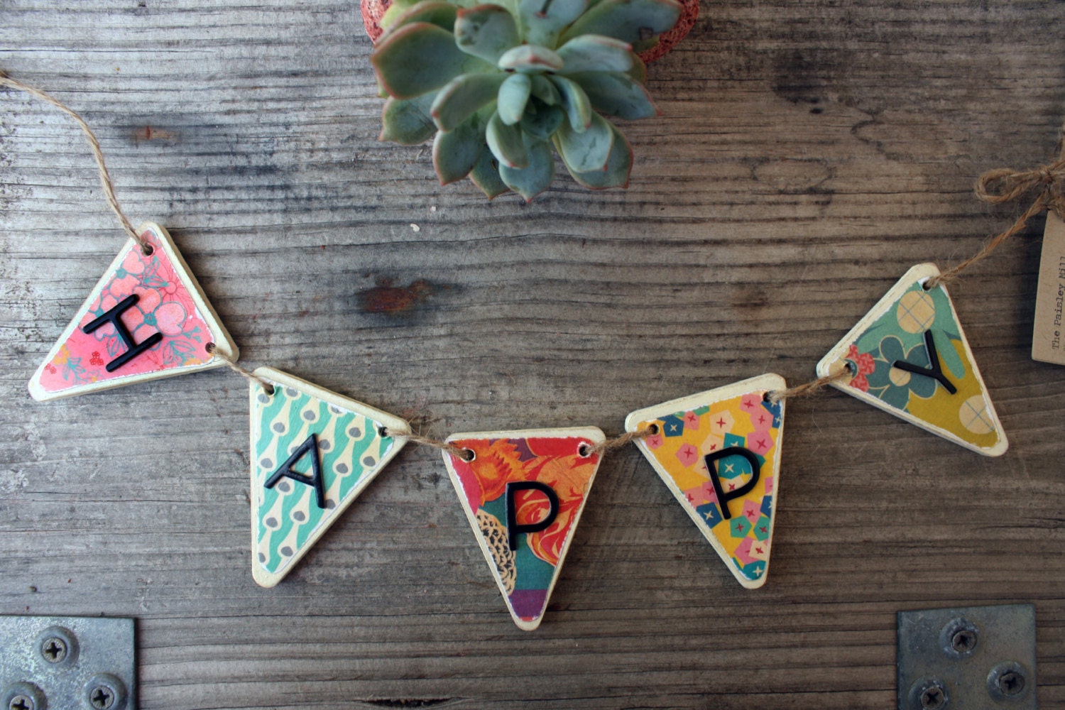Party banner for any event Handmade wooden banner for birthdays & holidays Handcrafted by The Paisley Mill . hAppY
