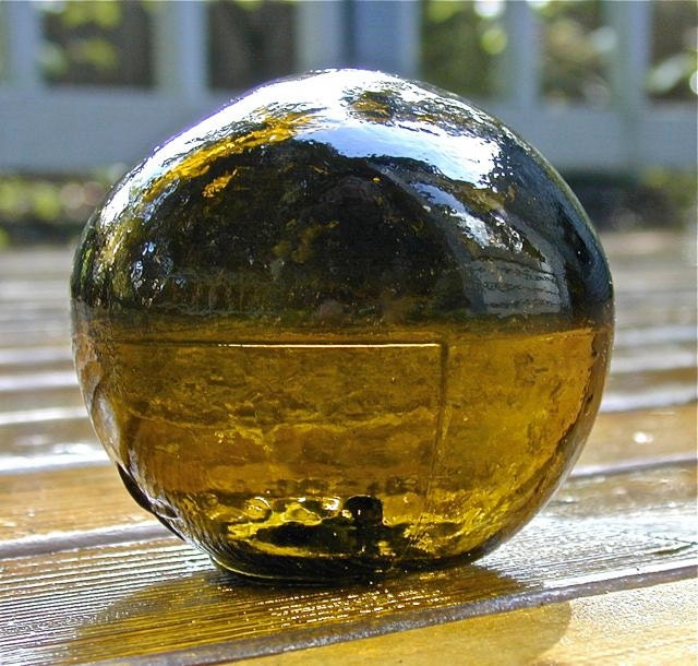 Glass Fishing Float Collectible, Earthen Amber 3 PC, Antique, Nautical Decor, Ocean Decor, Blown Glass, Beach Cottage Decor, Coastal Cottage