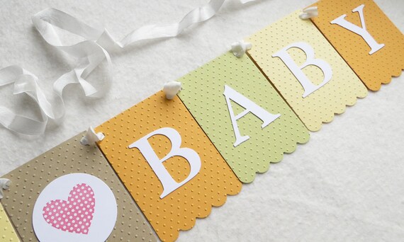Sweet Baby Banner - Embossed Sm Dots - READY TO SHIP - Baby Shower Decor Baby Garland Il_570xn