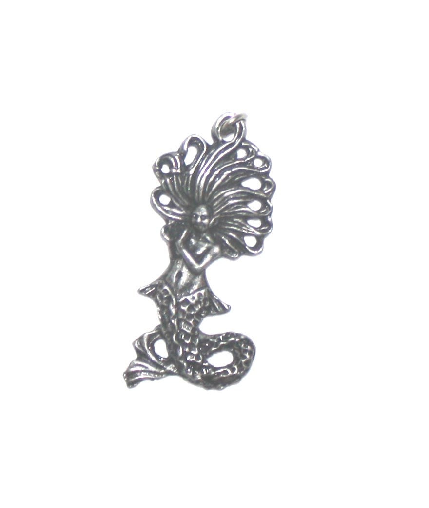 Silver Metal Beautiful Mermaid Pendant -Supplies Bead - Jewelry Pendant