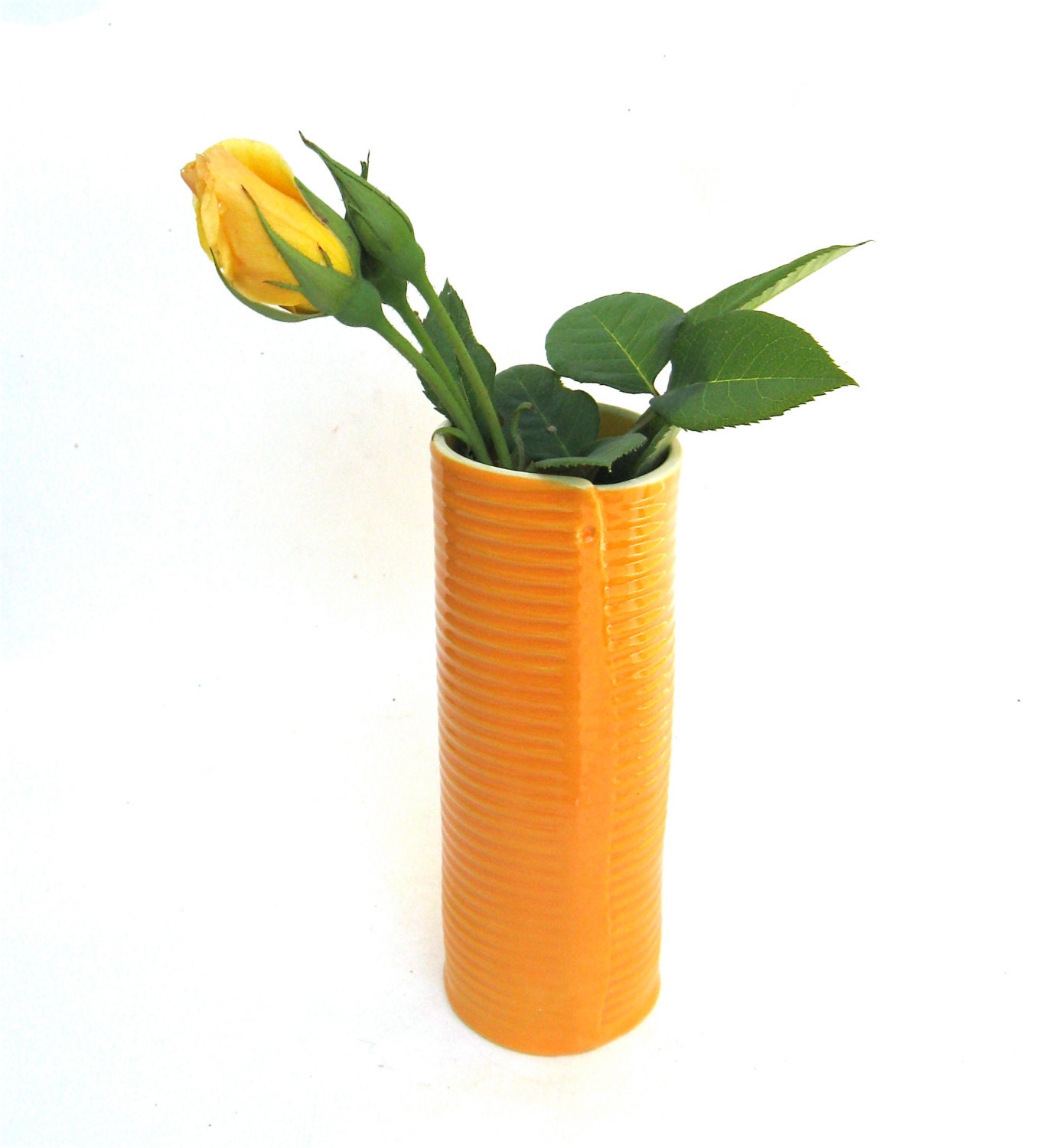 happy  hand built porcelain vase  ...  orange vessel