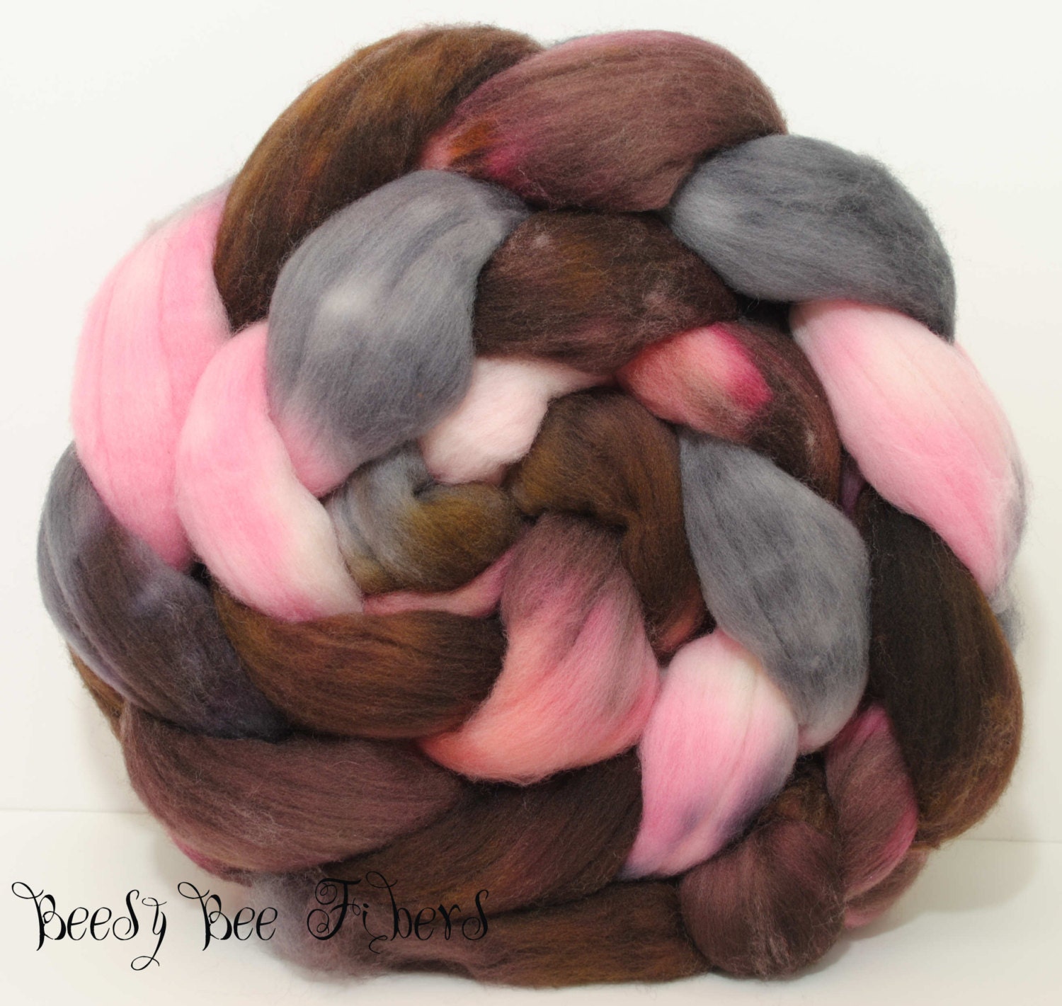 Merino Wool, Roving, Hand Painted, Combed Top, for Spinning or Felting Fiber - 6 oz - QUARTZ