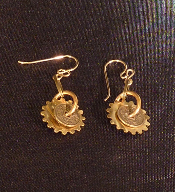 Brass Pinwheel Earrings